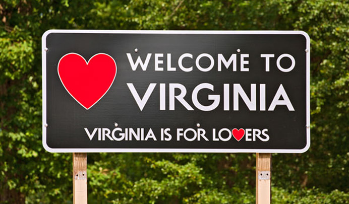 Virginia में आपका स्वागत है का चिन्ह